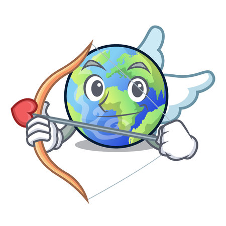 Cupid earth in the shape on character vector illustrationのイラスト素材