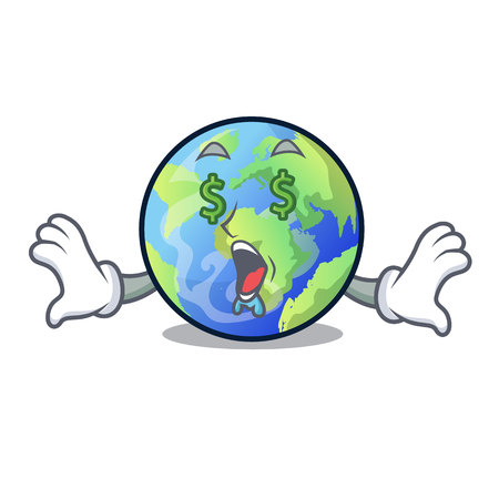 Money eye earth isolated with in the cartoons vector illustrtaionのイラスト素材