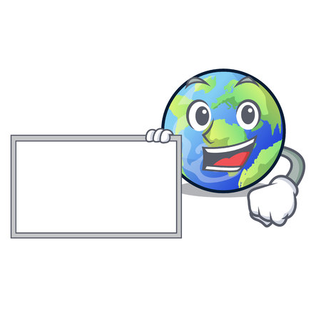 With board earth in the shape on character vector illustrationのイラスト素材