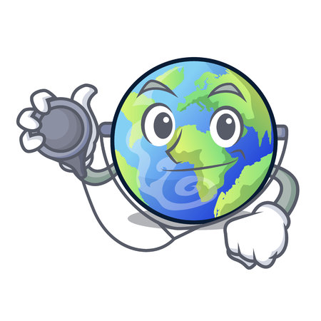 Doctor earth in the shape on character vector illustrationのイラスト素材