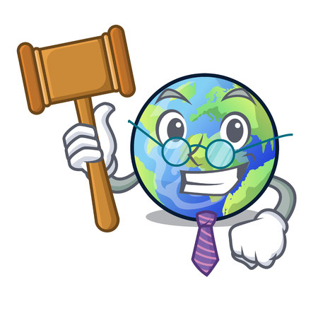 Judge earth isolated with in the cartoons vector illustrtaionのイラスト素材