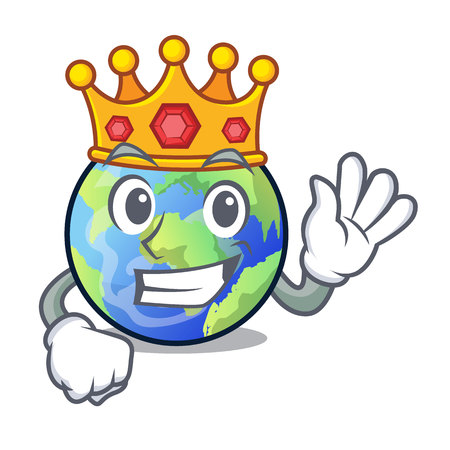 King earth isolated with in the cartoons vector illustrtaionのイラスト素材