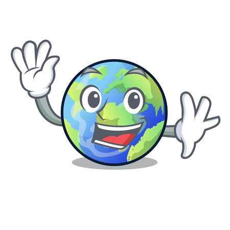 Waving earth above the sky the mascot vector illustrationのイラスト素材
