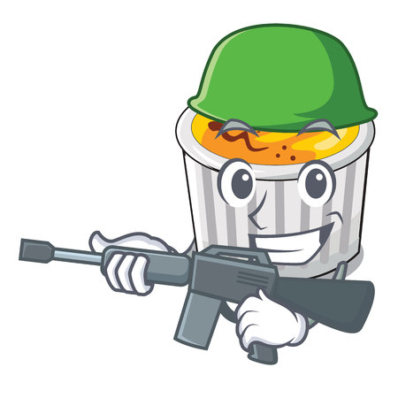 Army food creme brule cartoon ready eat vector illustrationのイラスト素材