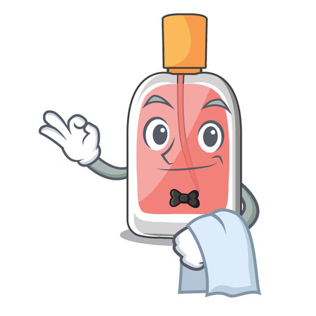 Waiter perfume bottle on the character table vector illustrationのイラスト素材