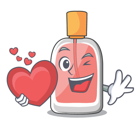 With heart perfume bottle on the character table vector illustrationのイラスト素材