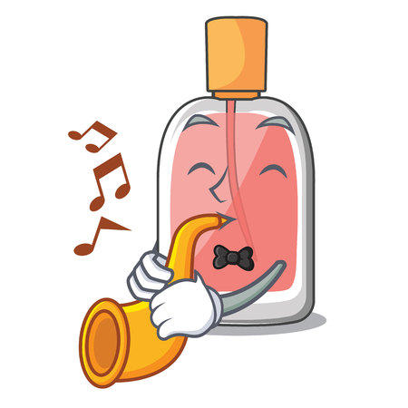 With trumpet perfume bottle on the character table vector illustrationのイラスト素材