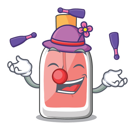 Juggling perfume bottle isolated in the mascot vector illustrationのイラスト素材