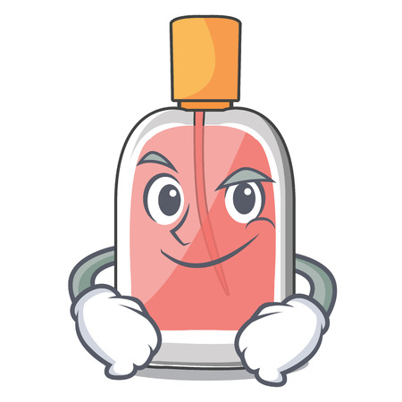 Smirking parfum botlle shape on the cartoon vector illustrationのイラスト素材