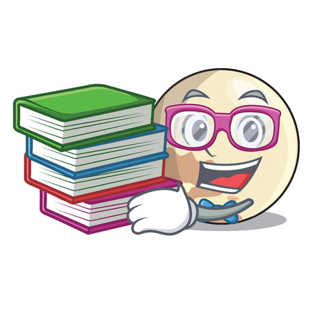 Student with book Pluto planet isolated in with mascot vector illustrationのイラスト素材