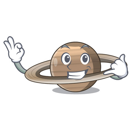 Call me planet saturn above the sky cartoon vrctor illustrationのイラスト素材