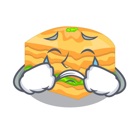 Crying baklava in a the character bowl vector illustrationのイラスト素材