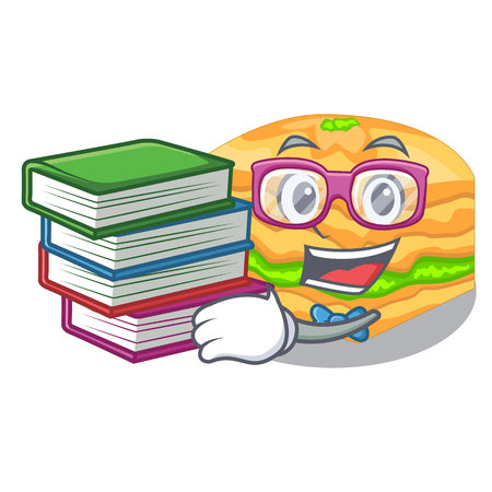 Student with book baklava is isolated the with mascot vector illustrationのイラスト素材