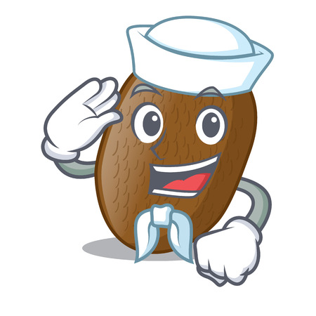Sailor kiwifruit slices in the shape cartoon vector illustrationのイラスト素材
