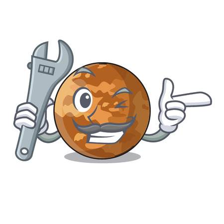 Mechanic plenet mercury isolated in a mascot vector illustrationのイラスト素材