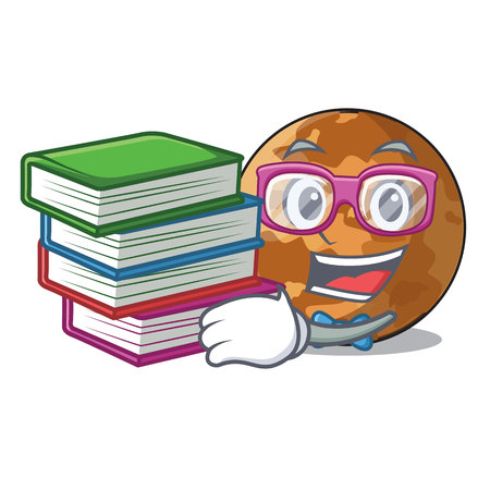Student with book plenet mercury isolated in a mascot vector illustrationのイラスト素材