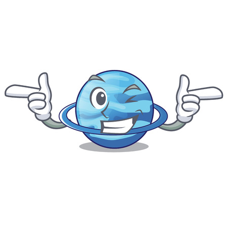 Wink uranius plenet is isolated on mascot vector illustrationのイラスト素材