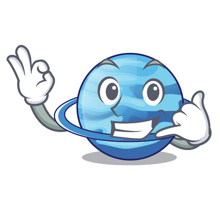 Call me plenet uranus above the sky cartoon vector illustrationのイラスト素材