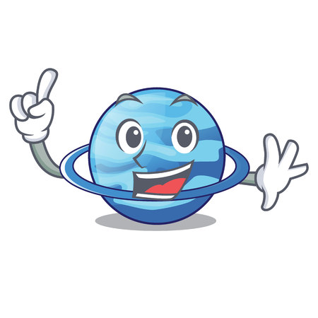 Finger plenet uranus above the sky cartoon vector illustrationのイラスト素材
