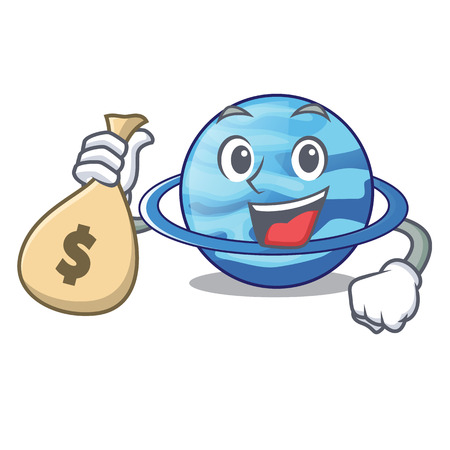 With money bag plenet uranus images in character form vector illustrationのイラスト素材