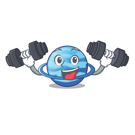 Fitness plenet uranus images in character form vector illustrationのイラスト素材