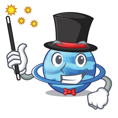 Magician plenet uranus above the sky cartoon vector illustrationのイラスト素材