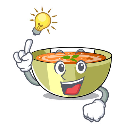 Have an idea lentil soup on a cartoon plate vector ilustrationのイラスト素材