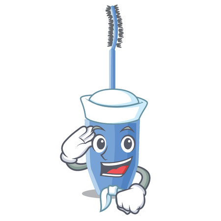 Sailor long mascara brush the in mascot vector illustrationのイラスト素材