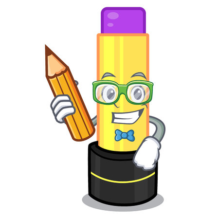 Student lip balm above mascot dressing table vector illustrationのイラスト素材