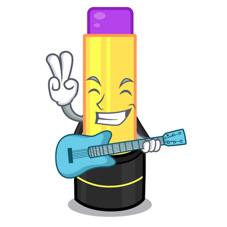 With guitar lip balm isolated in thec cartoon vector illustrationのイラスト素材