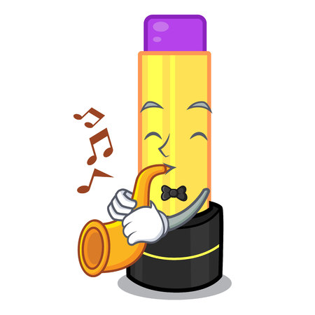 With trumpet lip balm isolated in thec cartoon vector illustrationのイラスト素材