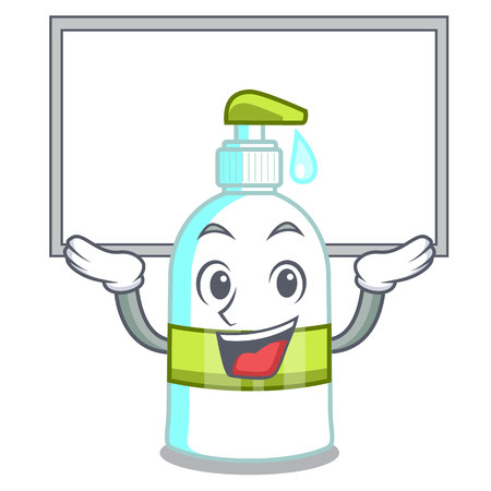 Up board liquid soap in the character bottles vector illustratrionのイラスト素材