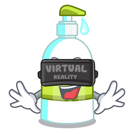 Virtual reality liquid soap isolated with on mascot vector illustrationのイラスト素材