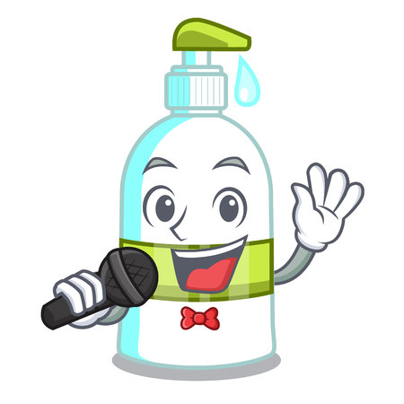 Singing liquid soap isolated with on mascot vector illustrationのイラスト素材