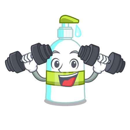 Fitness liquid soap in the character bottles vector illustratrionのイラスト素材