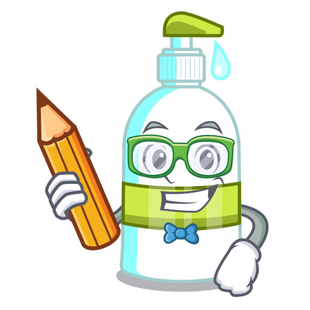 Student liquid soap in a cartoon basket vector illustrationのイラスト素材