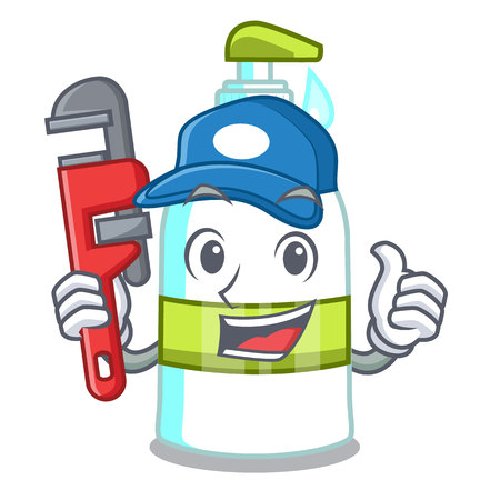 Plumber liquid soap in the cartoon shape vector illustartionのイラスト素材