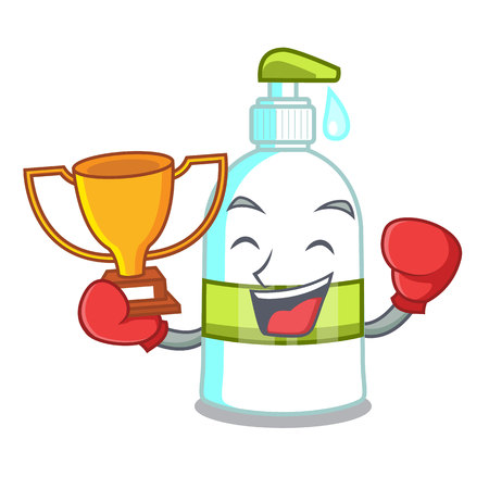 Boxing winner liquid soap in the cartoon shape vector illustartionのイラスト素材
