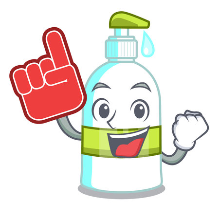 Foam finger liquid soap in the cartoon shape vector illustartionのイラスト素材