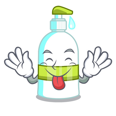 Tongue out liquid soap in the cartoon shape vector illustartionのイラスト素材