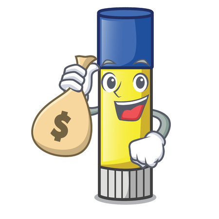 With money bag glue stick in the cartoon shape vector illustrationのイラスト素材