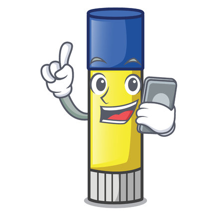 With phone glue stick in the cartoon shape vector illustrationのイラスト素材