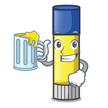 With juice glue stick isolated on the mascot vector illustrationのイラスト素材