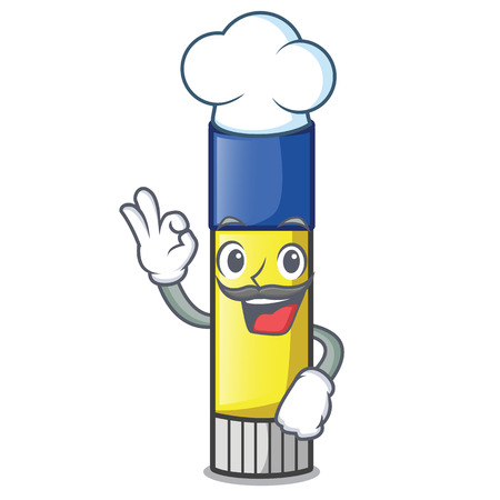 Chef glue the stick above character table vector illustrationのイラスト素材