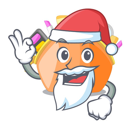Santa cosmetic bag above the cartoon table vector illustrationのイラスト素材