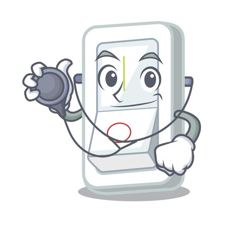 Doctor light switch in the cartoon shape vector illustrationのイラスト素材
