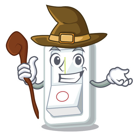 Witch light switch is isolated with mascot vector illustrationのイラスト素材