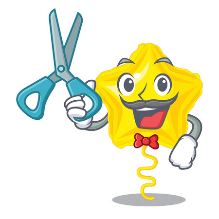 Barber star balloon was flown mascot sky vector illustrationのイラスト素材