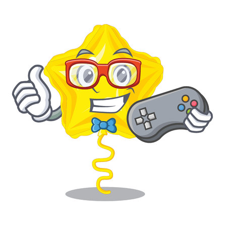 Gamer star balloon in the cartoon shape vector illustrationのイラスト素材