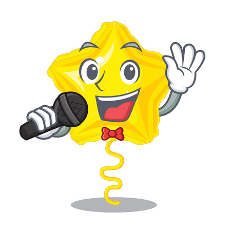 Singing star balloon in the cartoon shape vector illustrationのイラスト素材